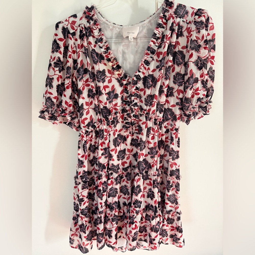 Cinq à Sept Elegant White and Pink Dress